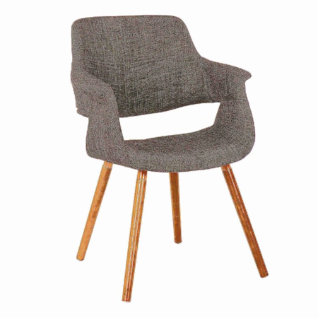 Vintage Flair Chair In Walnut And Charcoal Fabric
